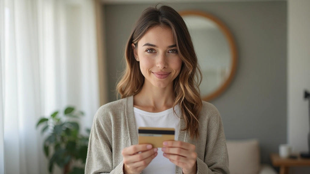 Женщина держит кредитную карту и планирует бюджет на планшете, управление финансами